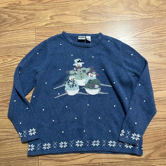 Vintage CJ Banks Snowman Sweater Large - Picture 1 of 4
